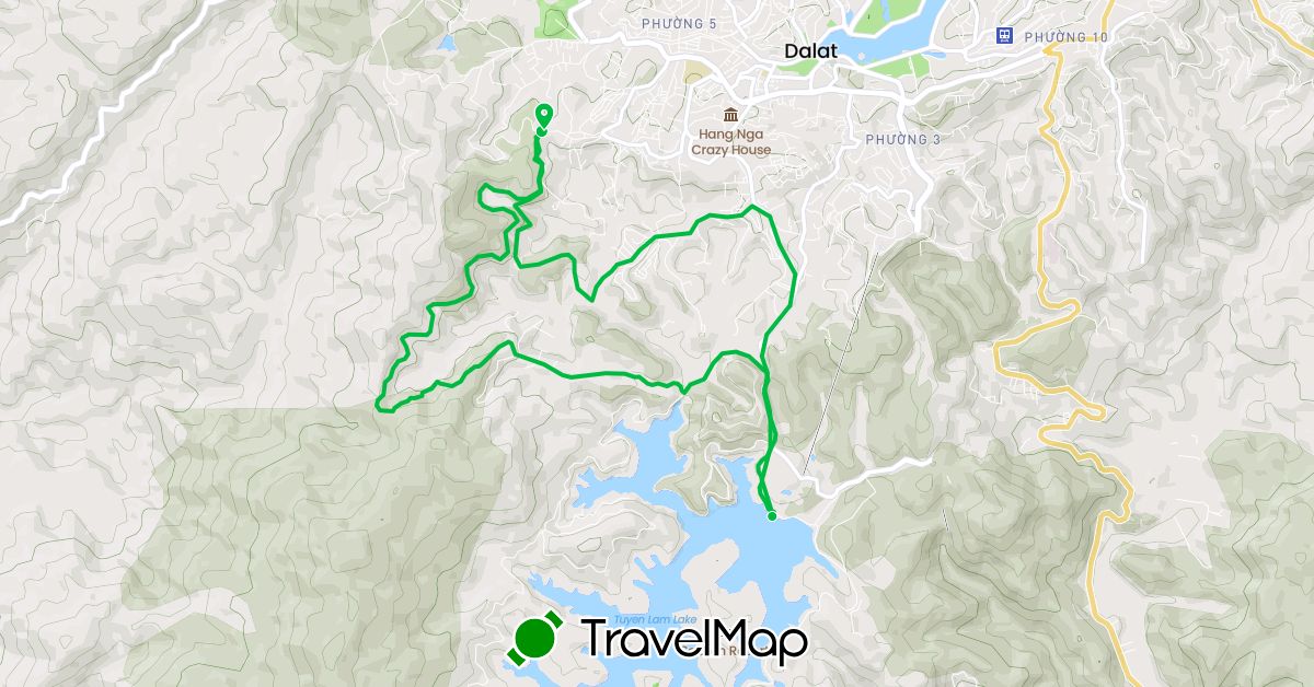 TravelMap itinerary: mountain biking in Vietnam (Asia)