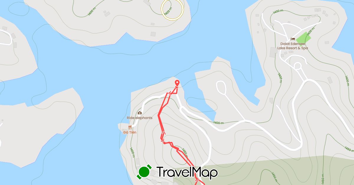 TravelMap itinerary: hiking in Vietnam (Asia)