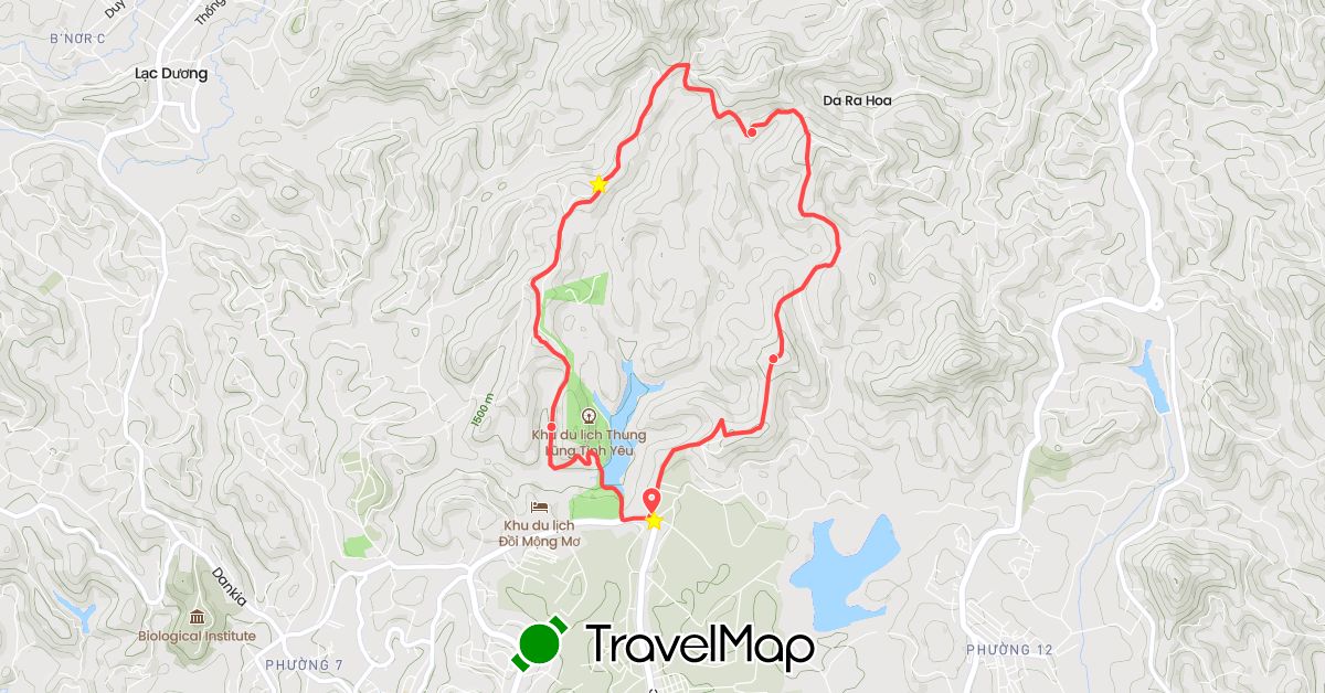 TravelMap itinerary: hiking in Vietnam (Asia)