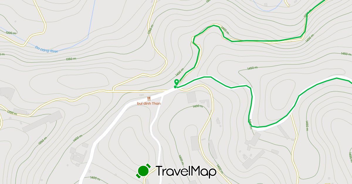 TravelMap itinerary: hiking, mountain biking in Vietnam (Asia)