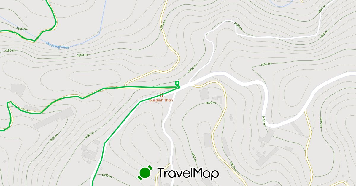 TravelMap itinerary: hiking, mountain biking in Vietnam (Asia)