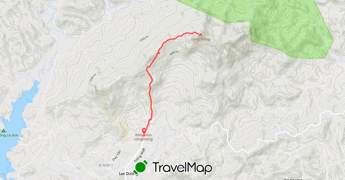 TravelMap itinerary: hiking in Vietnam (Asia)