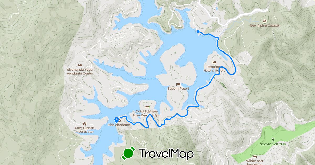 TravelMap itinerary: driving, running in Vietnam (Asia)