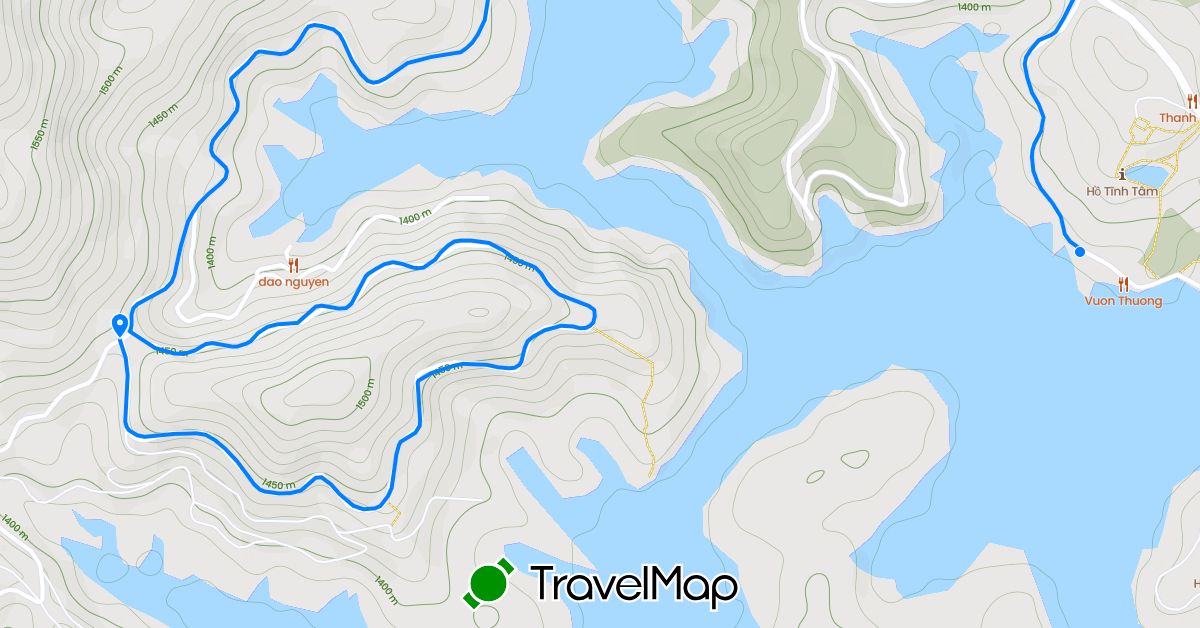 TravelMap itinerary: driving, running in Vietnam (Asia)