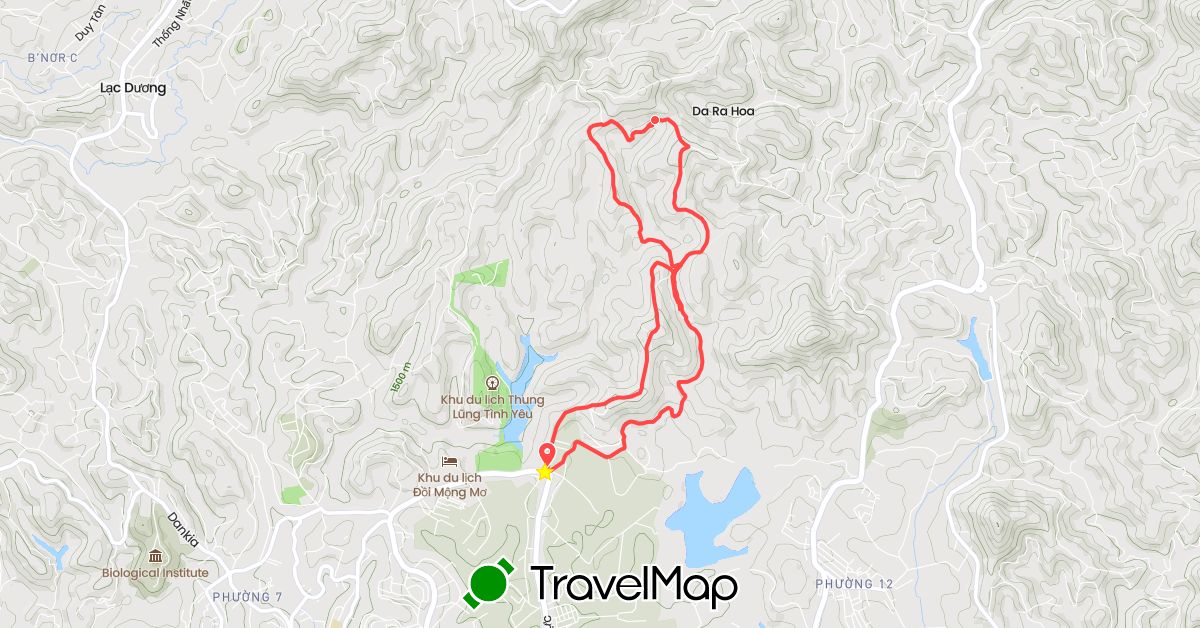 TravelMap itinerary: hiking in Vietnam (Asia)