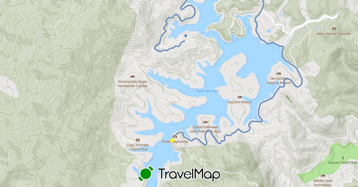 TravelMap itinerary: driving, cycling in Vietnam (Asia)