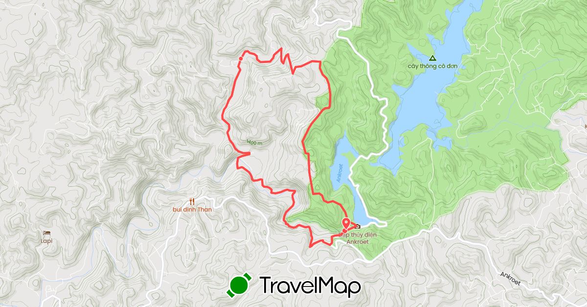TravelMap itinerary: hiking in Vietnam (Asia)