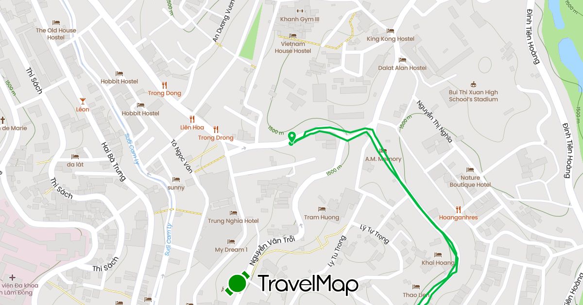 TravelMap itinerary: mountain biking in Vietnam (Asia)