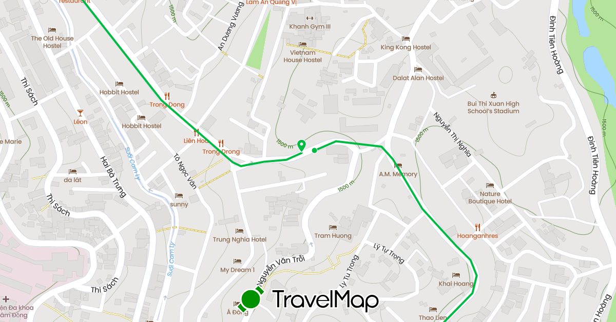 TravelMap itinerary: mountain biking in Vietnam (Asia)