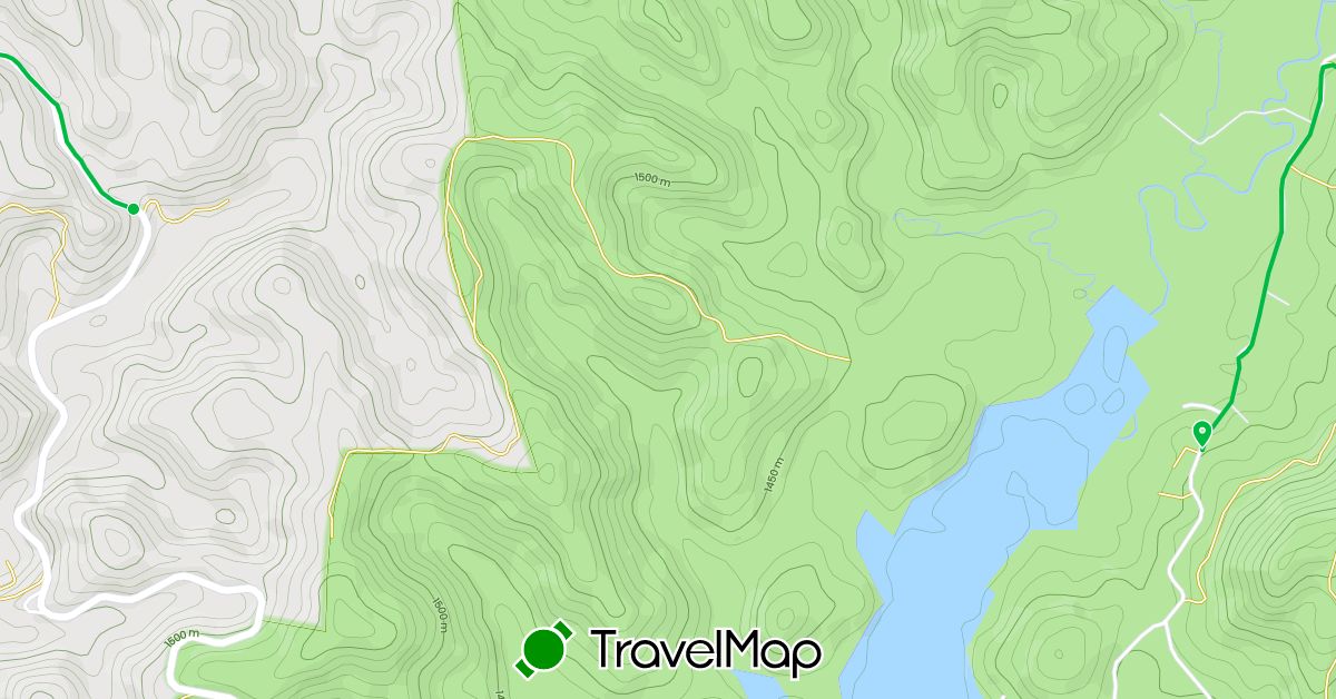 TravelMap itinerary: driving, mountain biking in Vietnam (Asia)