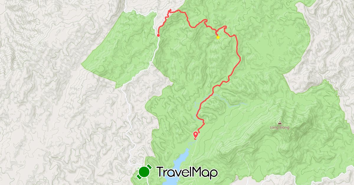 TravelMap itinerary: driving, hiking, mountain biking in Vietnam (Asia)