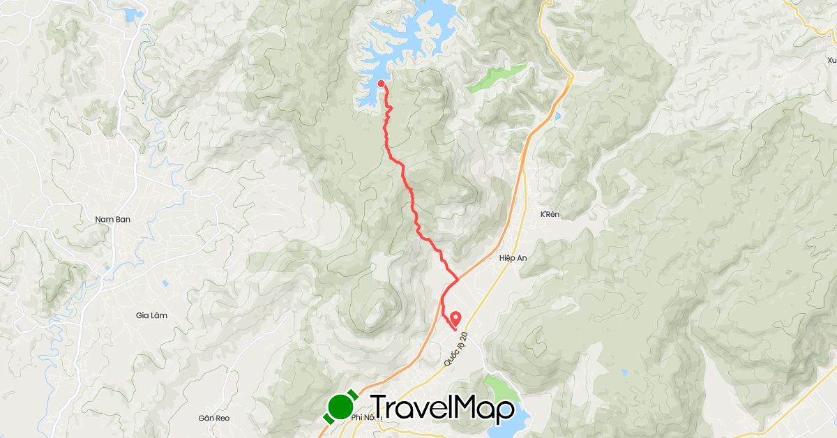TravelMap itinerary: hiking in Vietnam (Asia)